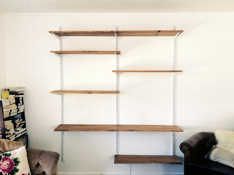 Wooden on sale track shelving