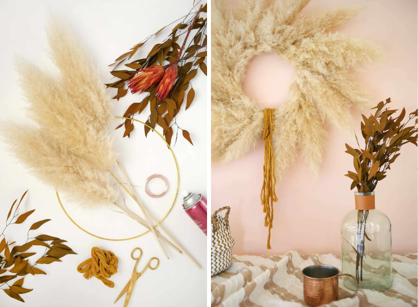 Pampas Grass Wreath DIY | A Beautiful Mess